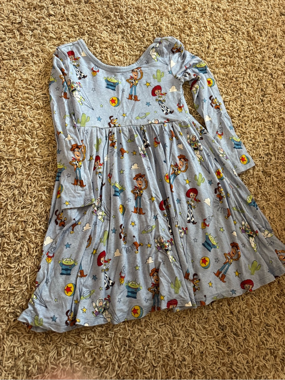 Toy Story Little Sleepies Long Sleeve Girls Dress - Light Blue